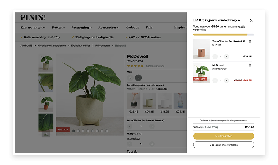 Productdetail met klantspecifieke prijzen in een B2B webshop