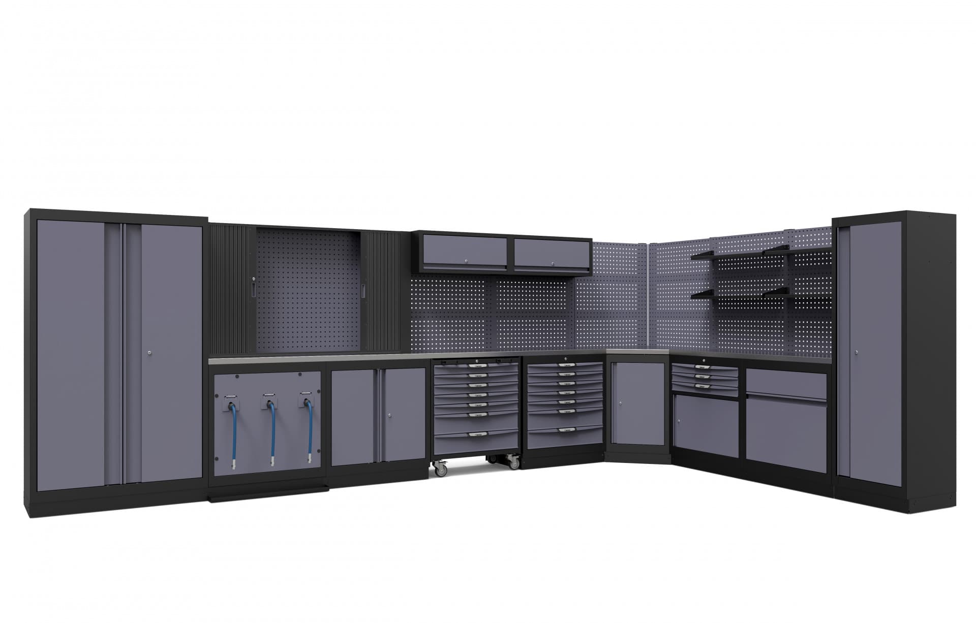 Werkplaatsinrichting samengesteld met de 3D-configurator