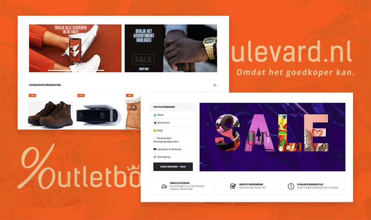 De vernieuwde Outletboulevard.nl webshop met scherpe prijzen en sale-secties