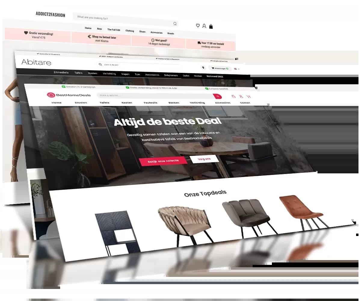 Voorbeelden van webshops die BEpic heeft gebouwd