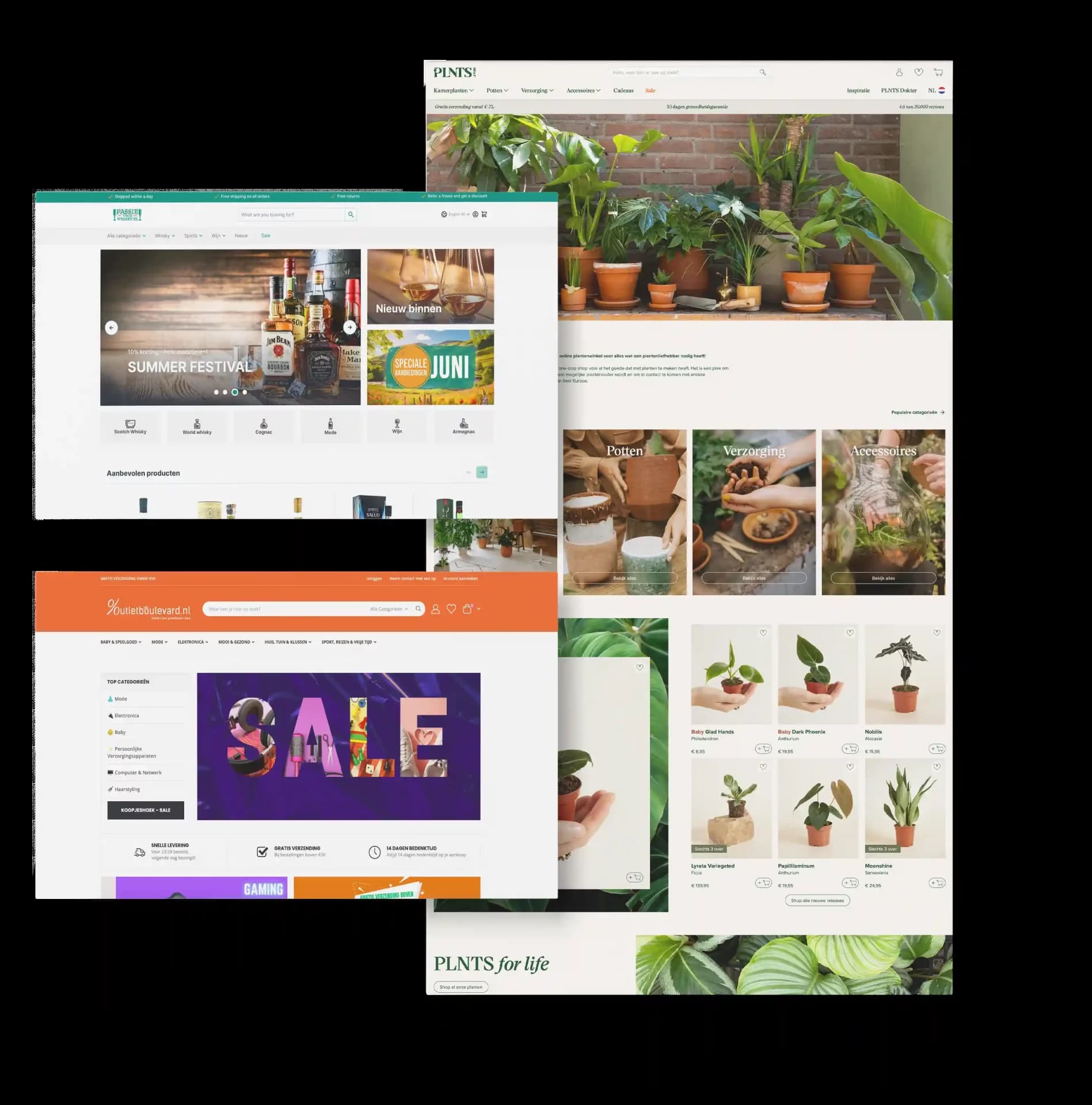 Voorbeelden van professionele webshops die BEpic heeft laten bouwen